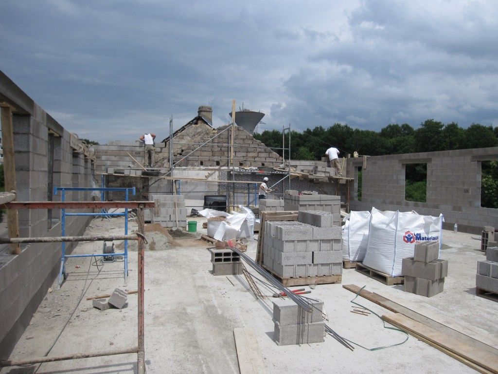Un chantier de maçonnerie.