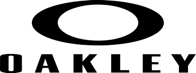 El logotipo de Oakley es un logotipo blanco y negro con un círculo en el medio.
