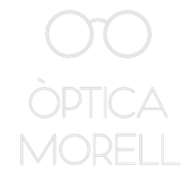El logotipo de Óptica Morell es un par de gafas sobre un fondo blanco.
