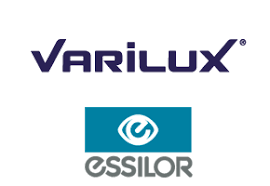 Logotipos de Varilux y Essilor sobre un fondo blanco
