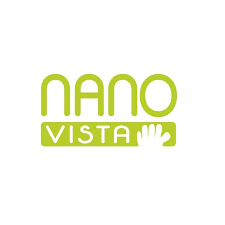 Un logotipo verde y blanco para nano vista