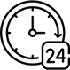 Icono de reloj con un pequeño distintivo