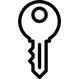 Contorno negro de un icono de llave sobre un fondo blanco