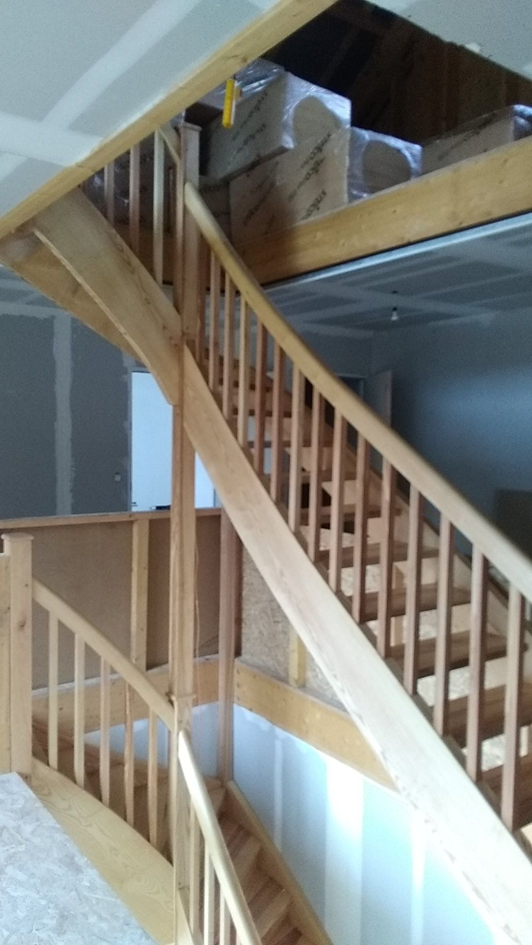 Pan de fabrication d'un escalier.