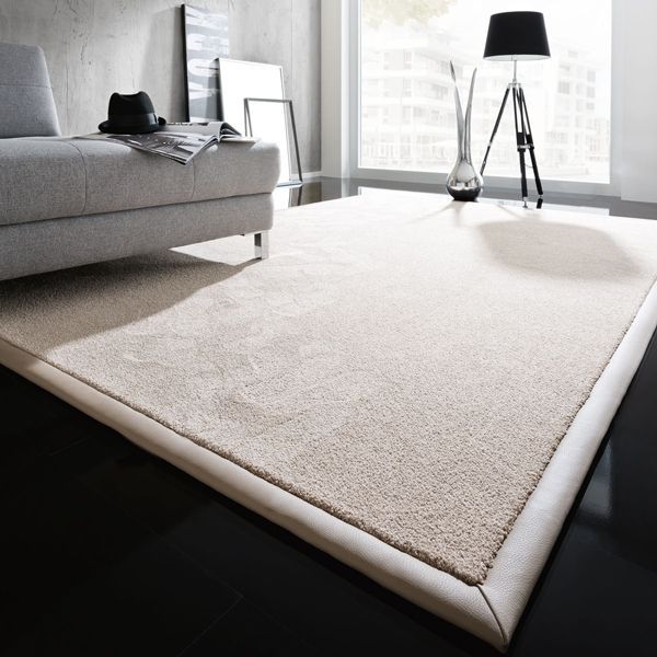 Ein Wohnzimmer mit einer Couch und einem Teppich