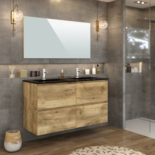 Salle de bain meuble bois pour lavabo avec 2 tiroirs-Artisans bernard et sylvestre Paris 18