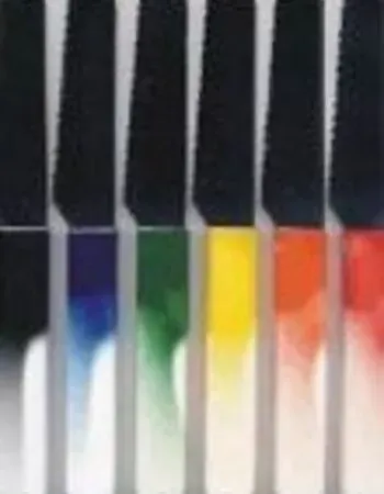 Messer schneiden durch die Farben des Regenbogens und zeigen ein Lichtspektrum.