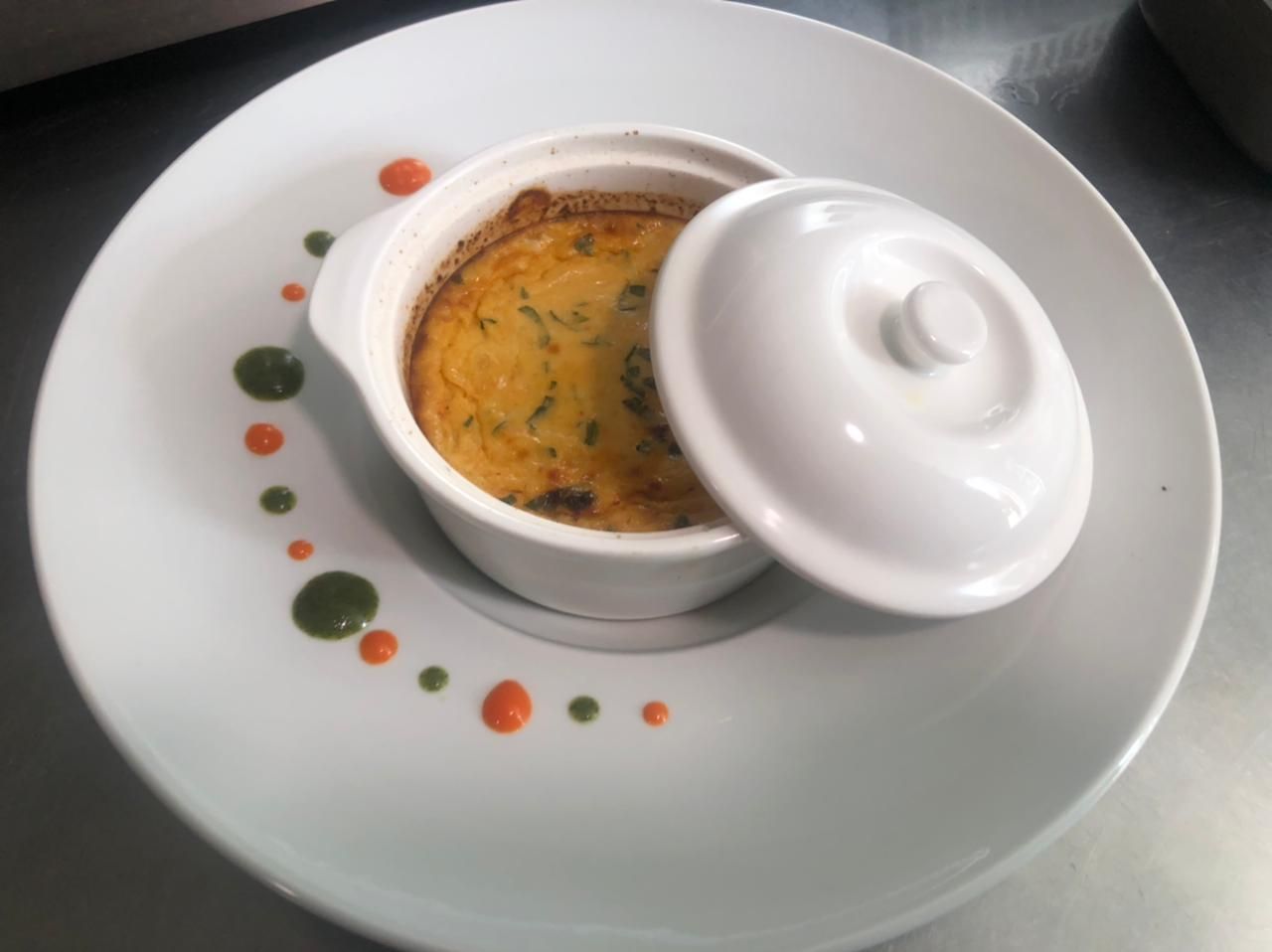 Cassolette légumes et fruits de mer.