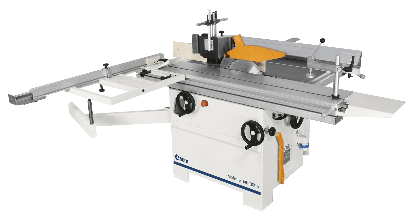 Machine à bois SCM avec manivelles orange