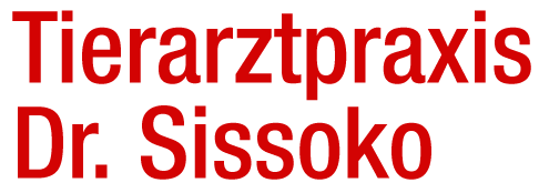 Das Logo der Tierarztpraxis Dr. Sissoko ist blau und weiß.