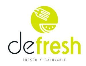 A green and black logo for defresh fresco y saludable