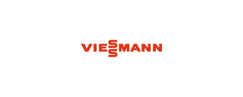Viessmann-Logo in Orange auf weissem Hintergrund.