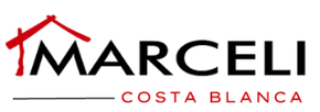 El logo de Marceli Costa Blanca tiene una casa roja.