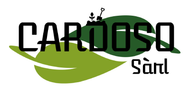 Un logo pour cardoso sand avec une feuille verte et une pelle.