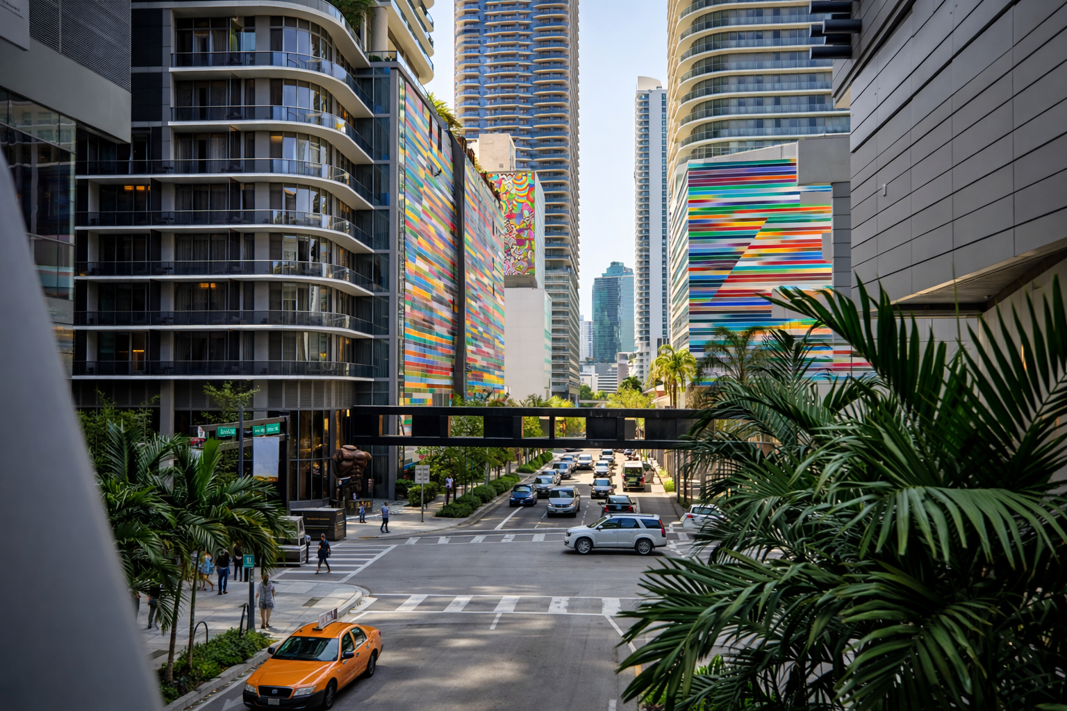 The colorful brickel city center in the heart of Brickell
