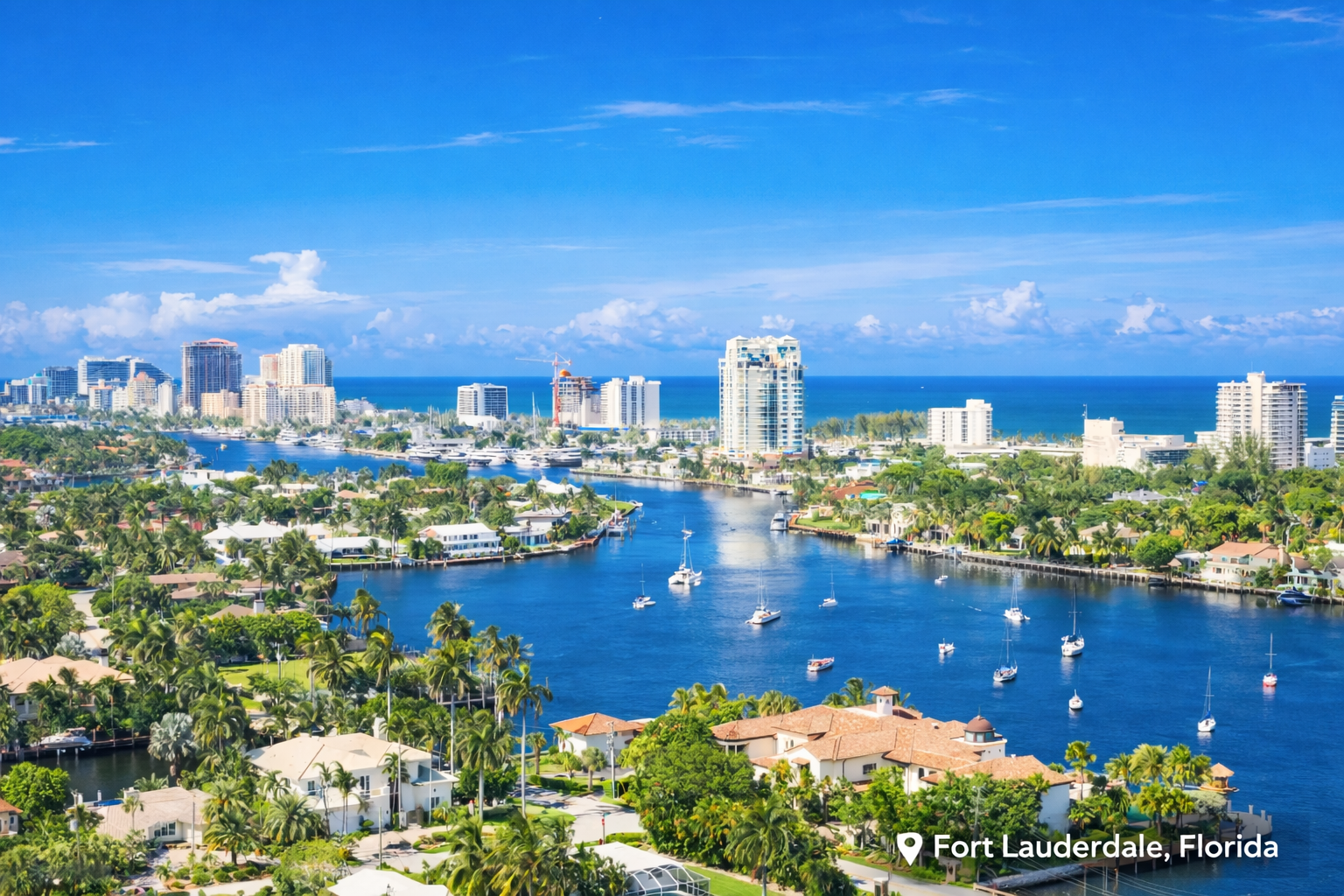 Image of Fort Lauderdale intercostal in a beautiful sunny day