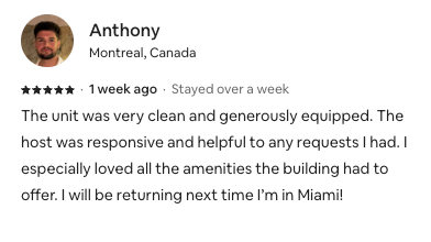 Airbnb Guest Review
