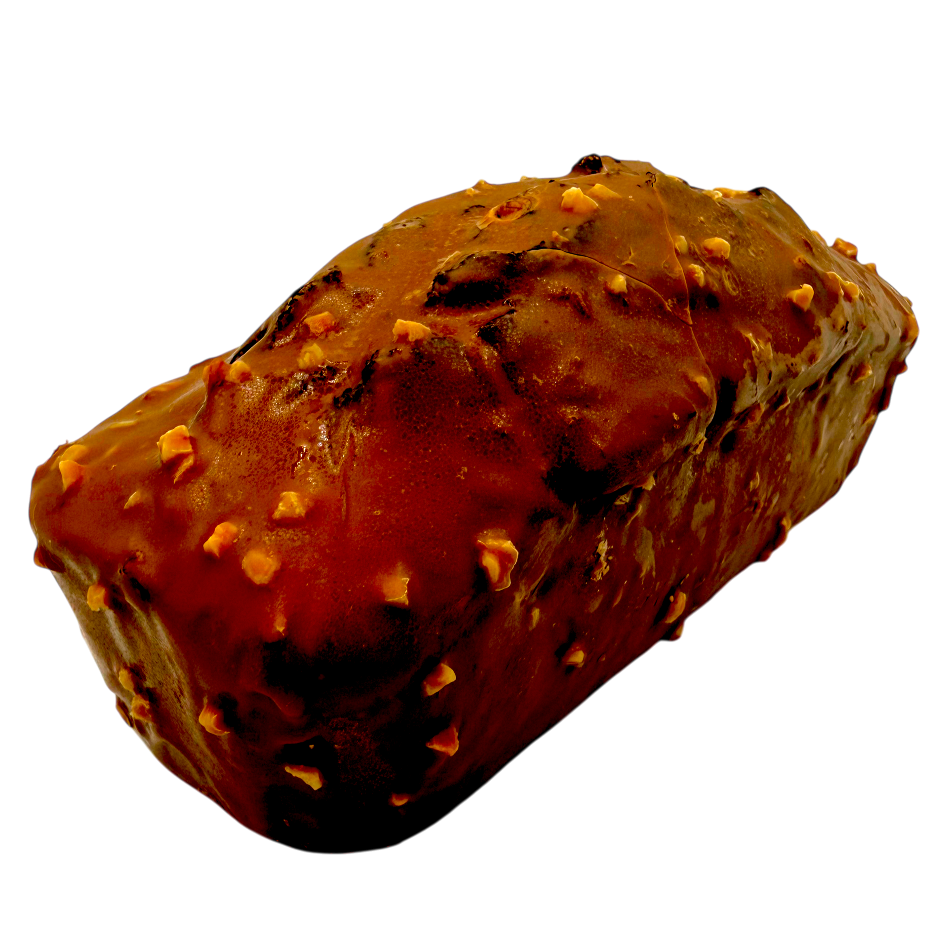 Un gâteau marbré orné de tourbillons de chocolat et de vanille, avec une tranche coupée posée devant.