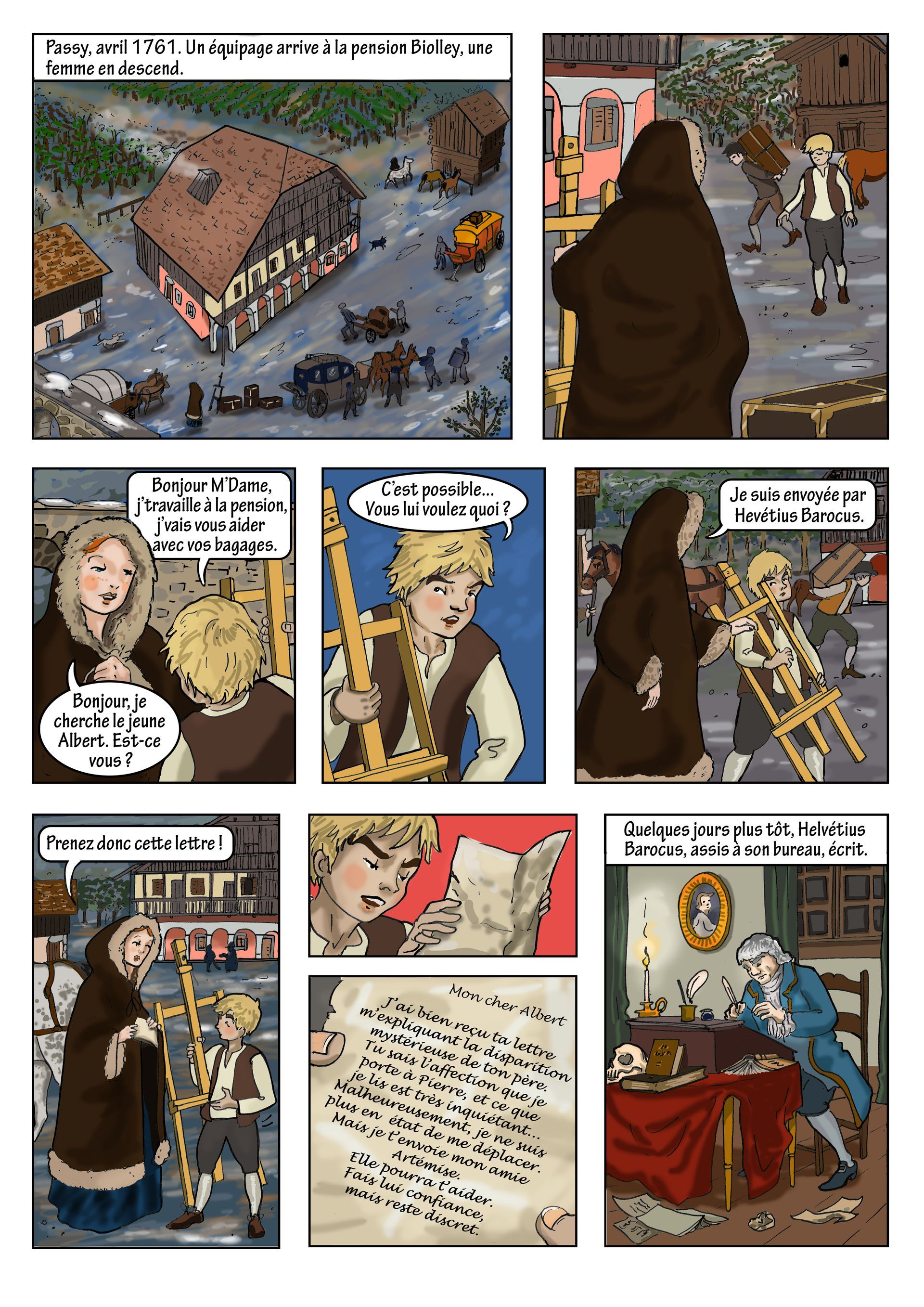 Planche de bande dessinée historique pour la commune de Passy 74 - Les sentiers du Baroque