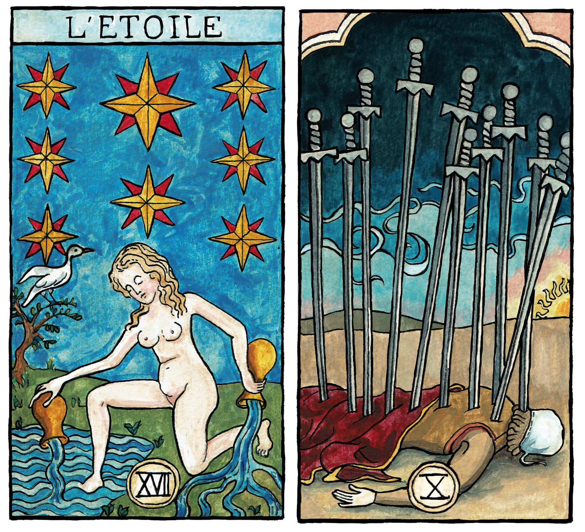 Illustrations médiévales - Tarot Marseille Waite - Ed.Trajectoires