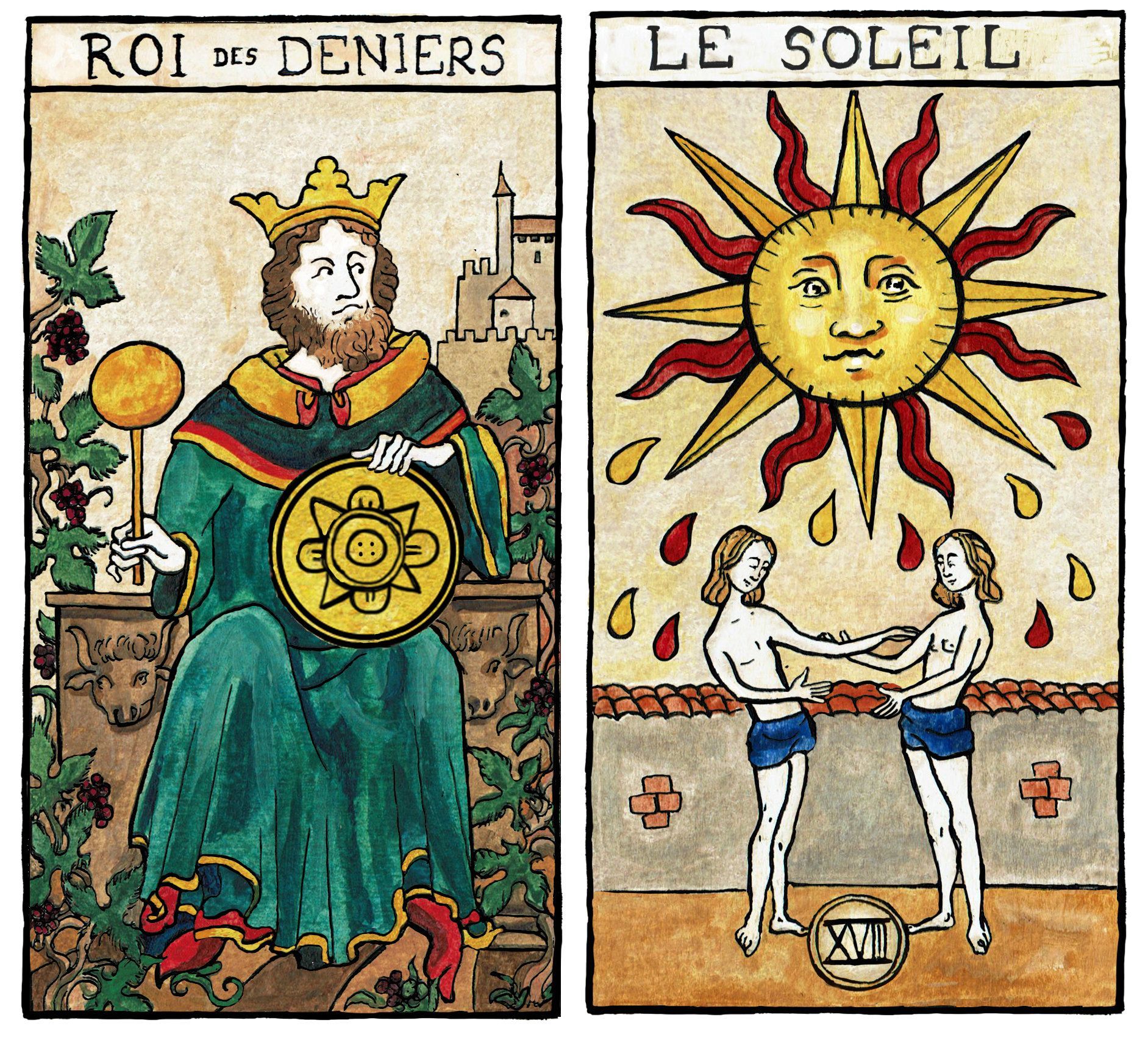 Illustrations médiévales - Tarot Marseille Waite - Ed.Trajectoires