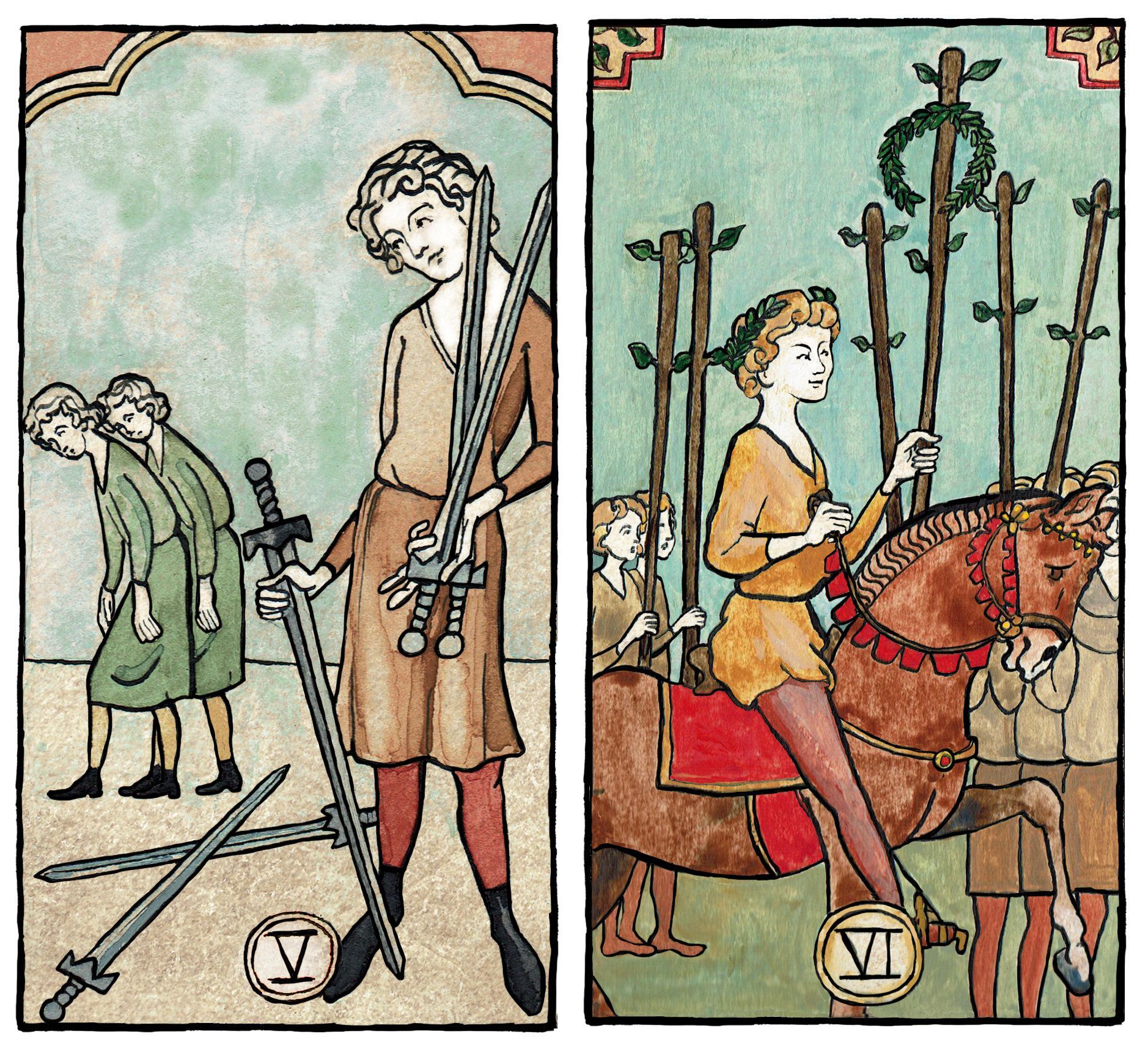 Illustrations médiévales - Tarot Marseille Waite - Ed.Trajectoires