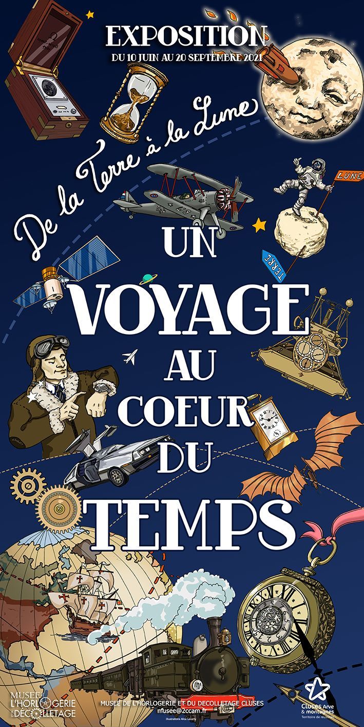 Planche Illustration et graphisme pour l' exposition du musée de l'horlogerie de Cluses