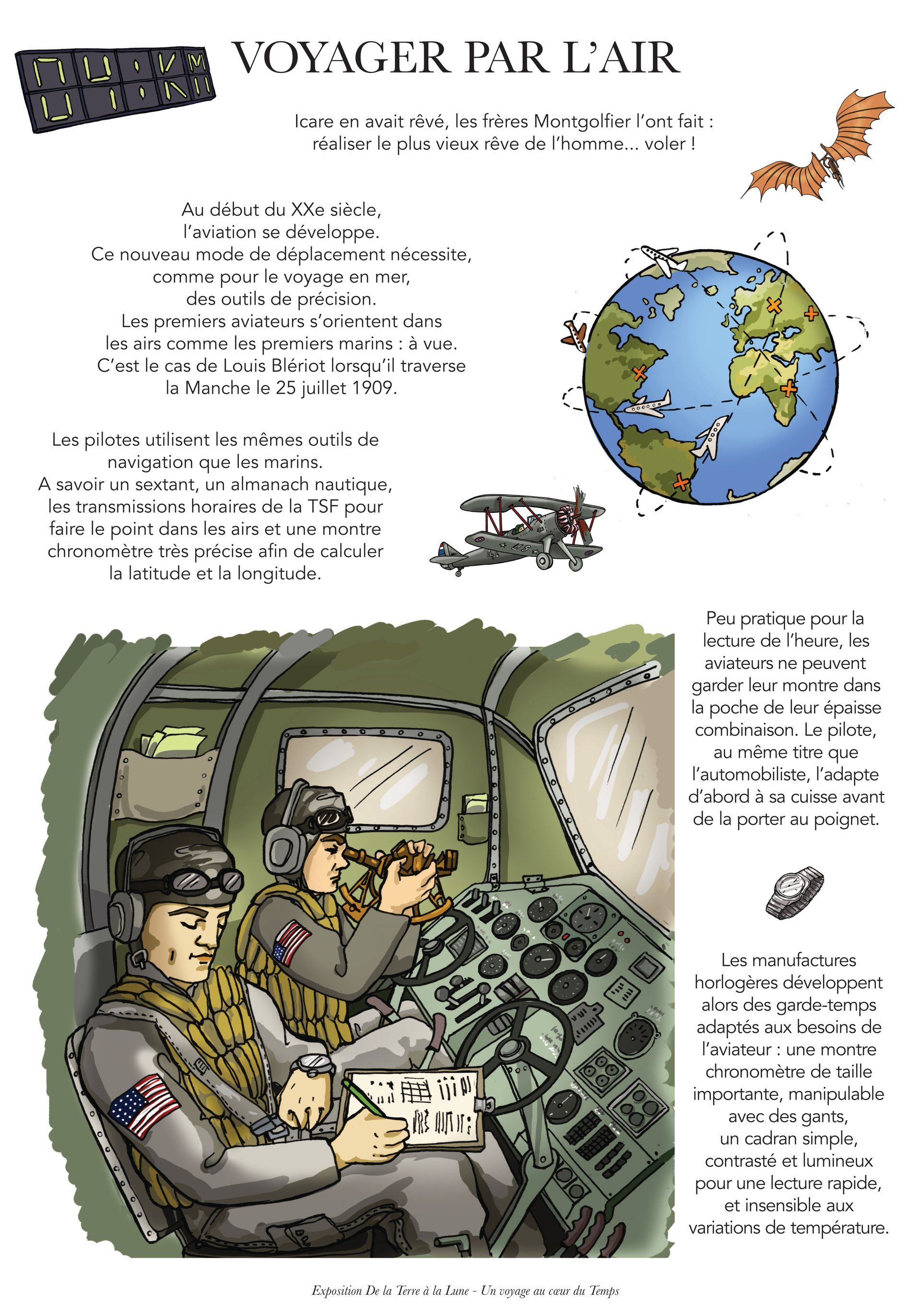 Planche Illustration et graphisme pour l' exposition du musée de l'horlogerie de Cluses