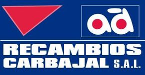Logotipo: Tri&aacute;ngulo rojo, &ldquo;anuncio&rdquo; dentro de un recuadro azul, &ldquo;RECABIOS CARBAJAL SAI&rdquo; sobre fondo azul.