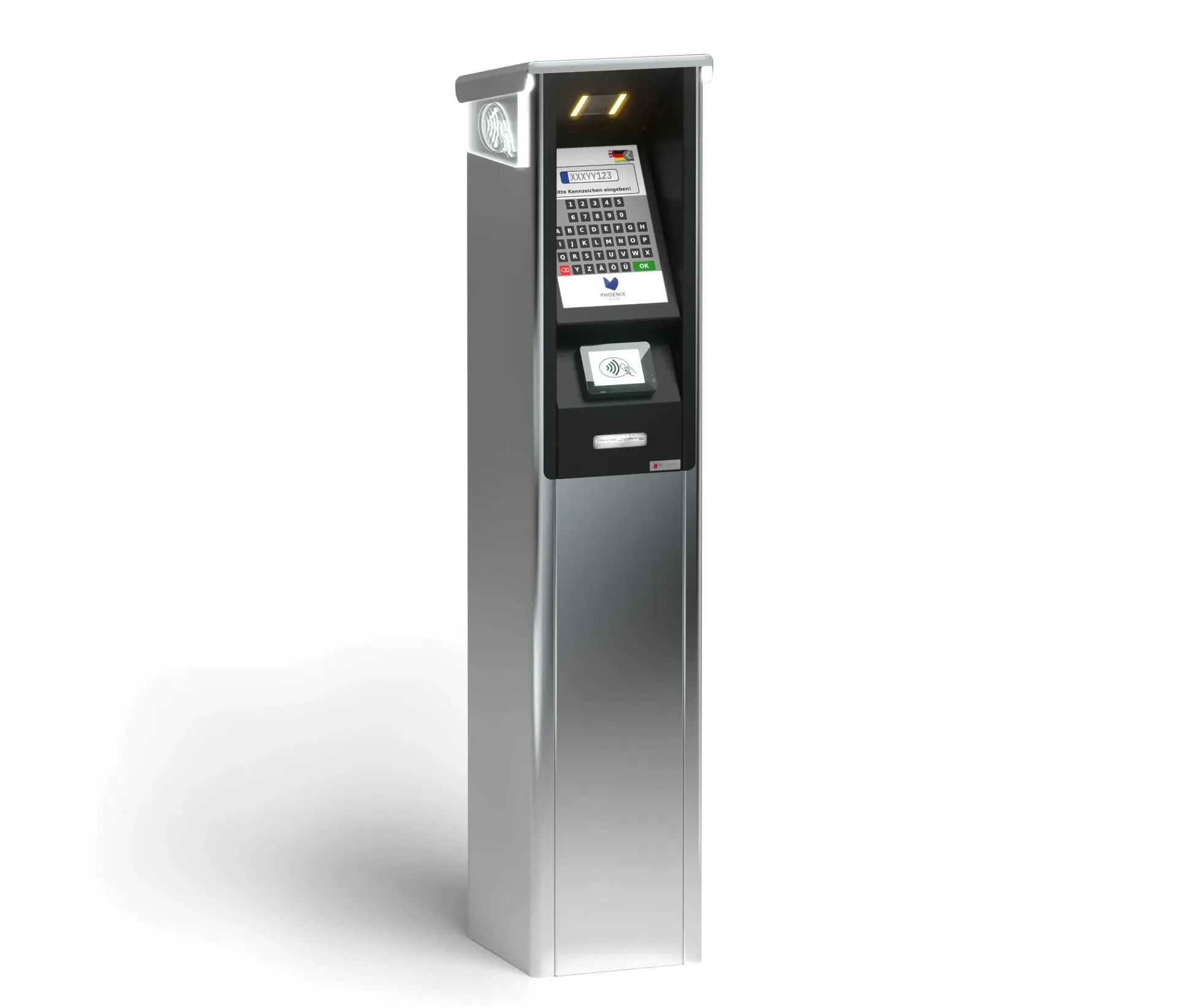 Kassenautomat mit Touchscreen zur Kennzeicheneingabe