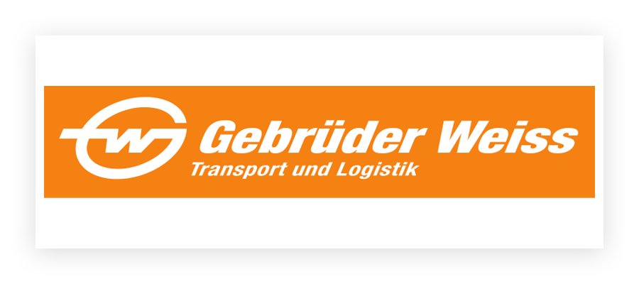 ein orangefarbenes Logo für gebrüder weiss transport und logistik