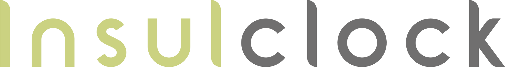 La palabra insulclock está escrita en verde y gris sobre un fondo blanco.