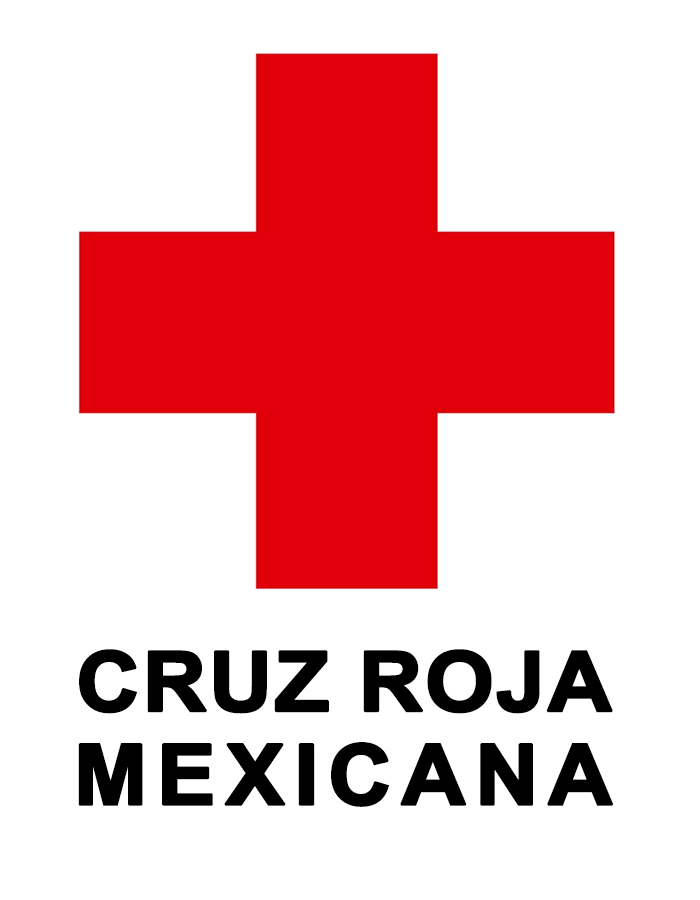 El logotipo de Cruz Roja Mexicana es una cruz roja sobre un fondo blanco.