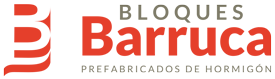 Un logo rojo y blanco para bloques barruca