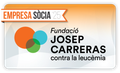 Logo for Fundación Josep Carreras against leukemia. Orange, blue, brown, green circles. "Empresa Socia 25" banner.