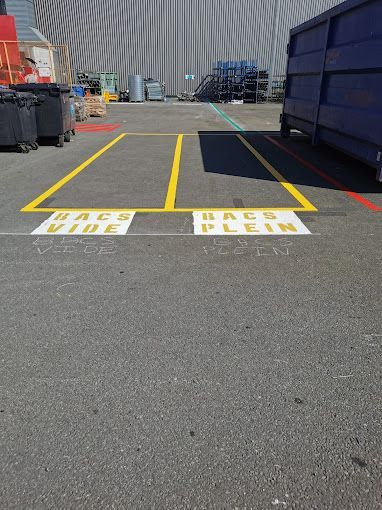 Marquage zone bacs vides et pleins