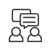 Icon zwei Personen unterhalten sich