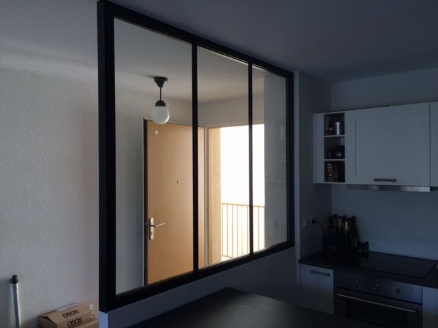 Verrière entrée et cuisine