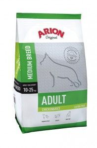 Bolsa de comida para perros Arion Original verde y blanca para perros adultos de raza mediana.