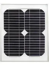 Cuatro células solares negras sobre un soporte cuadrado blanco, dispuestas en una cuadrícula de 2x2.