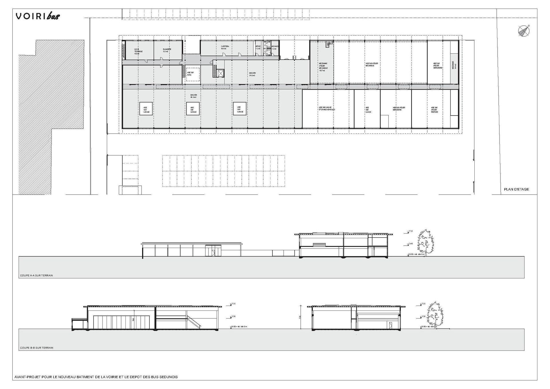 Un plan d'étage en noir et blanc d'un bâtiment