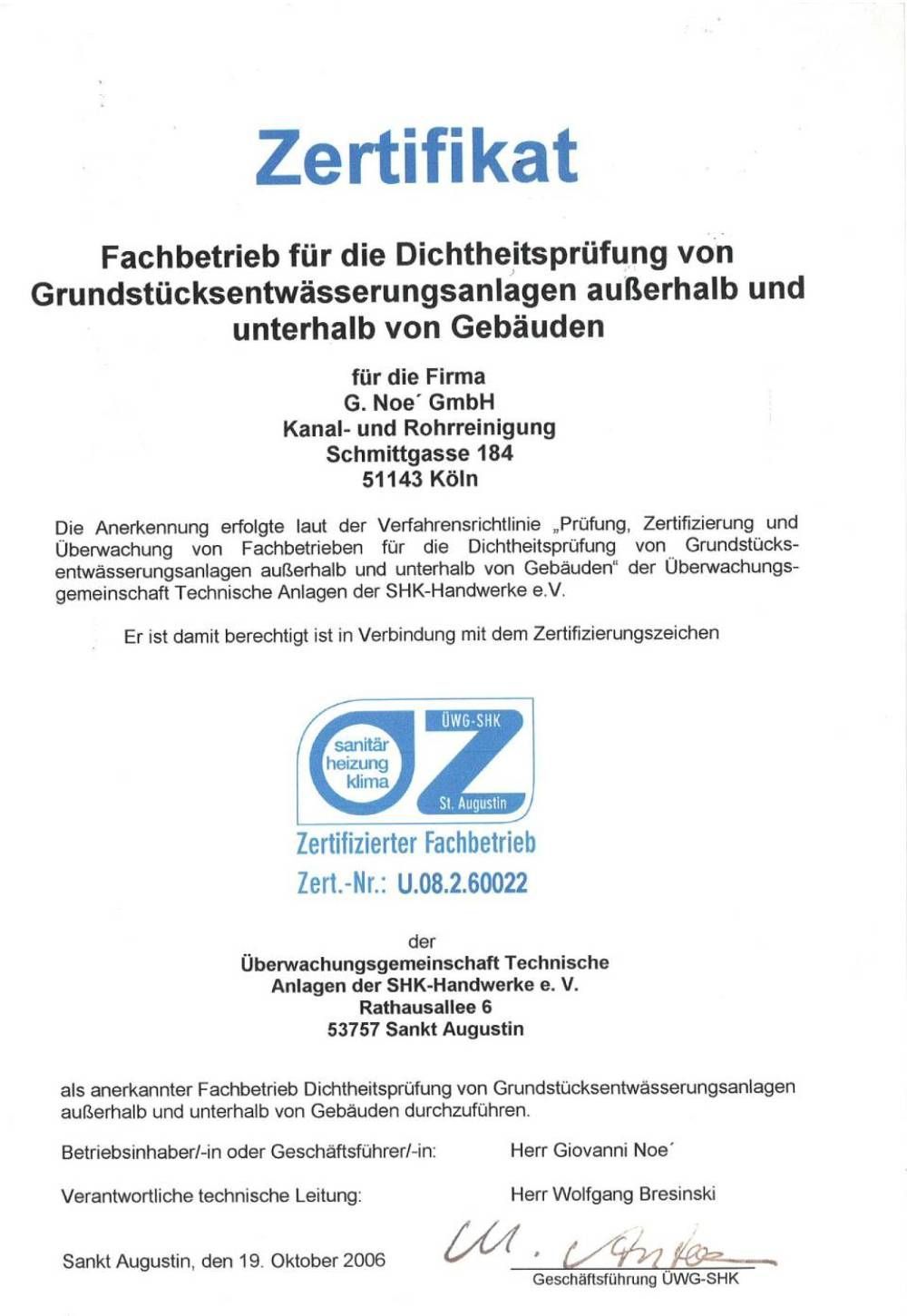 Ein Zertifikat mit dem Wort Zertifikat darauf