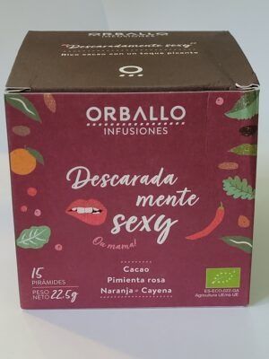 Una caja de infusiones de Orballo está sobre una mesa.