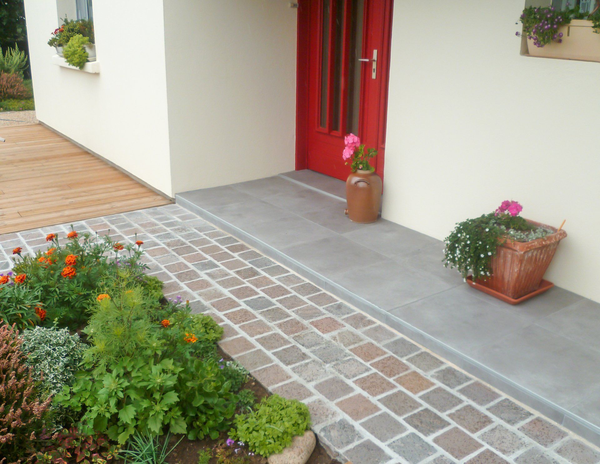 Dallage ardoise en pavé grès