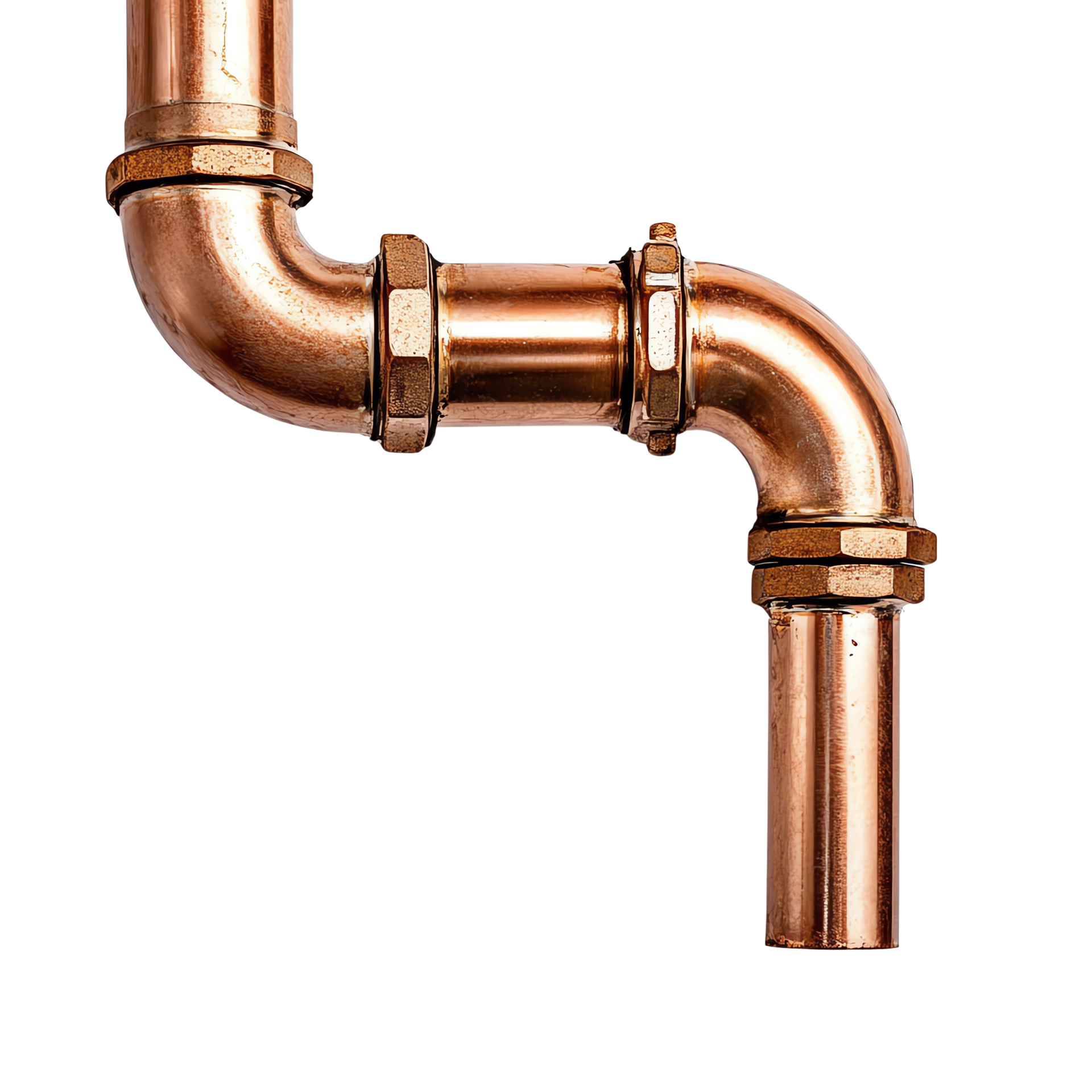 Un tuyau de plomberie en cuivre.