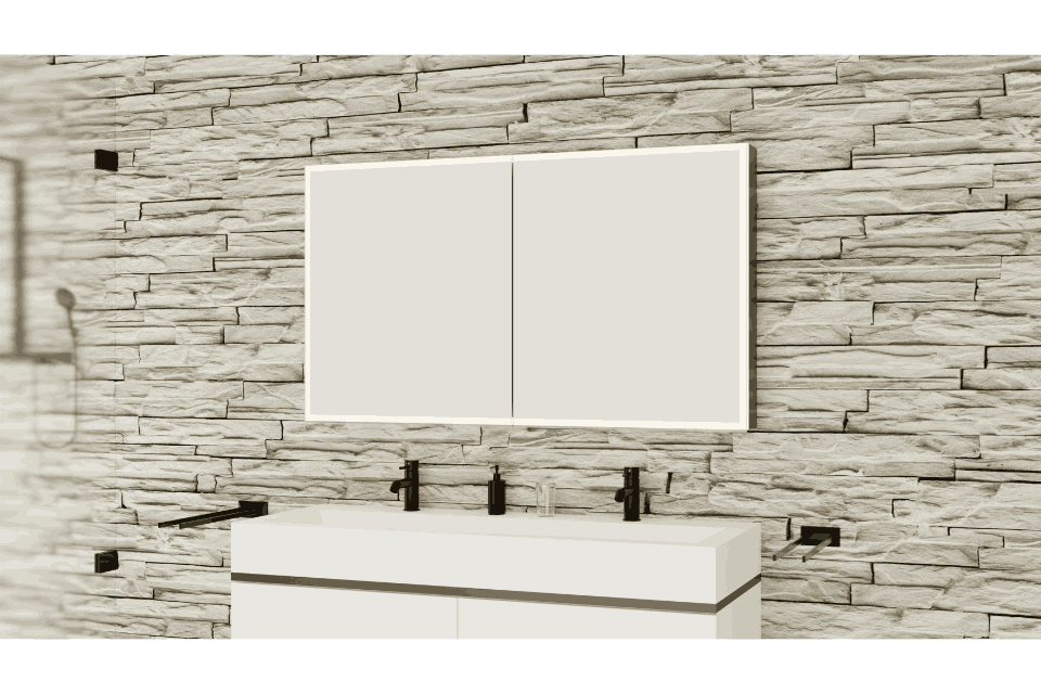 Badmöbel und Spiegel