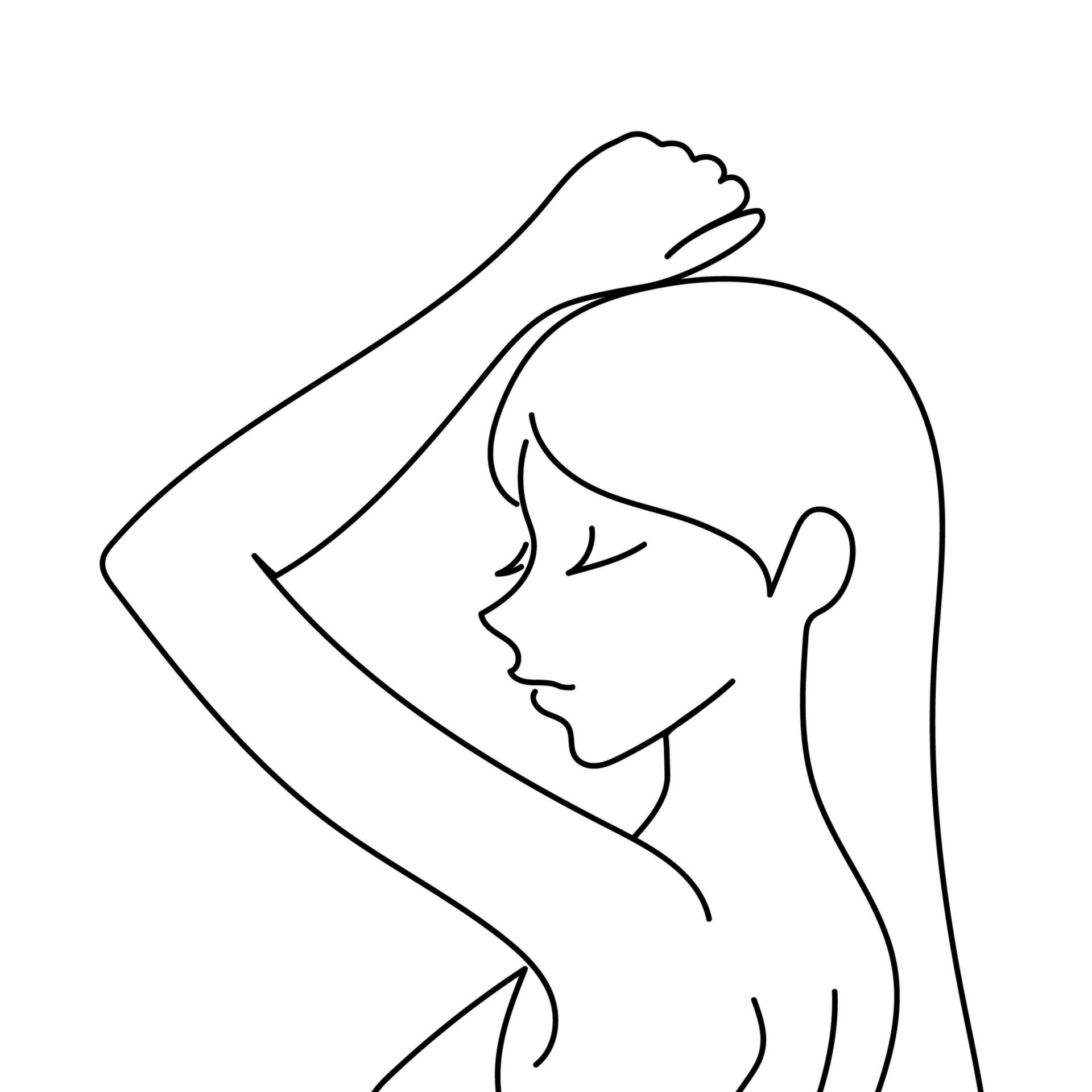 Dessin d'une femme qui lève le bras