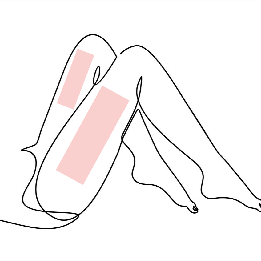 Dessin de jambes avec poils sur les cuisses