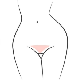 Dessin d'un corps avec la zone d'épilation pour un maillot simple