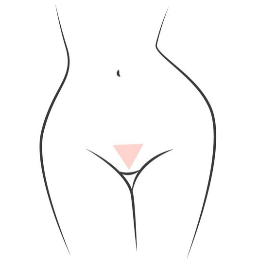 Dessin d'un corps avec la zone d'épilation pour un maillot brésilien